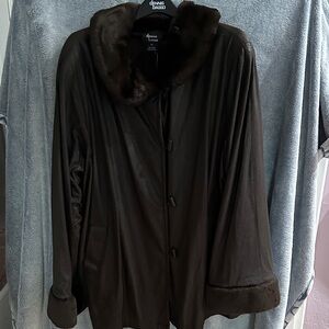 Dennis Basso Reversible Faux-Mink and Faux-Suede Jacket